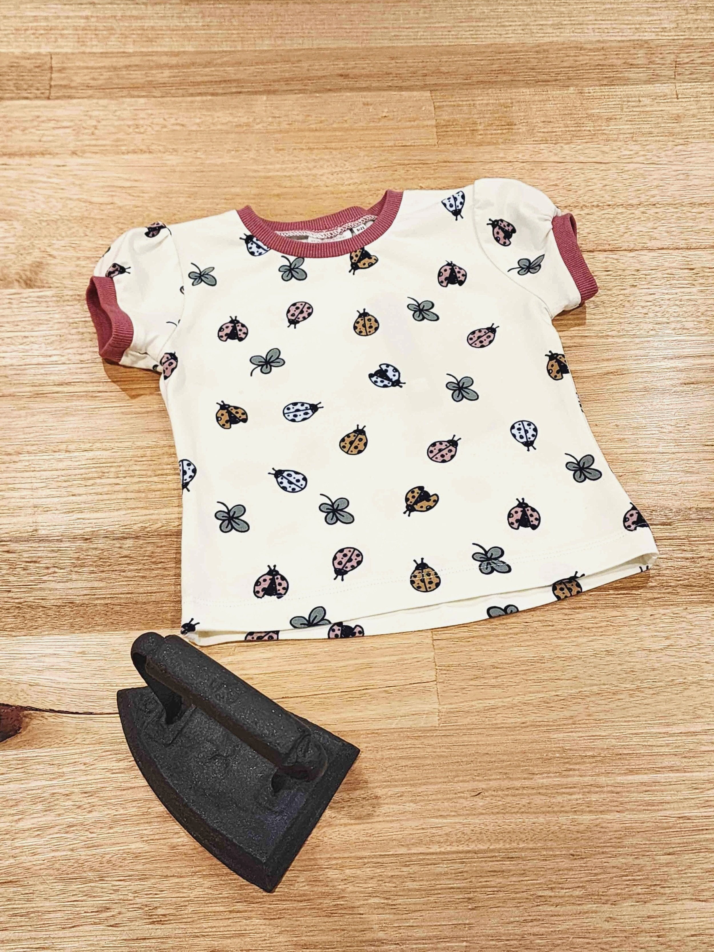 Lady Bugs Organic Cotton Puff Sleeve Tee-SQ7118808