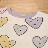 Smiley Hearts Organic Cotton Girls T-Shirt-SQ3262606