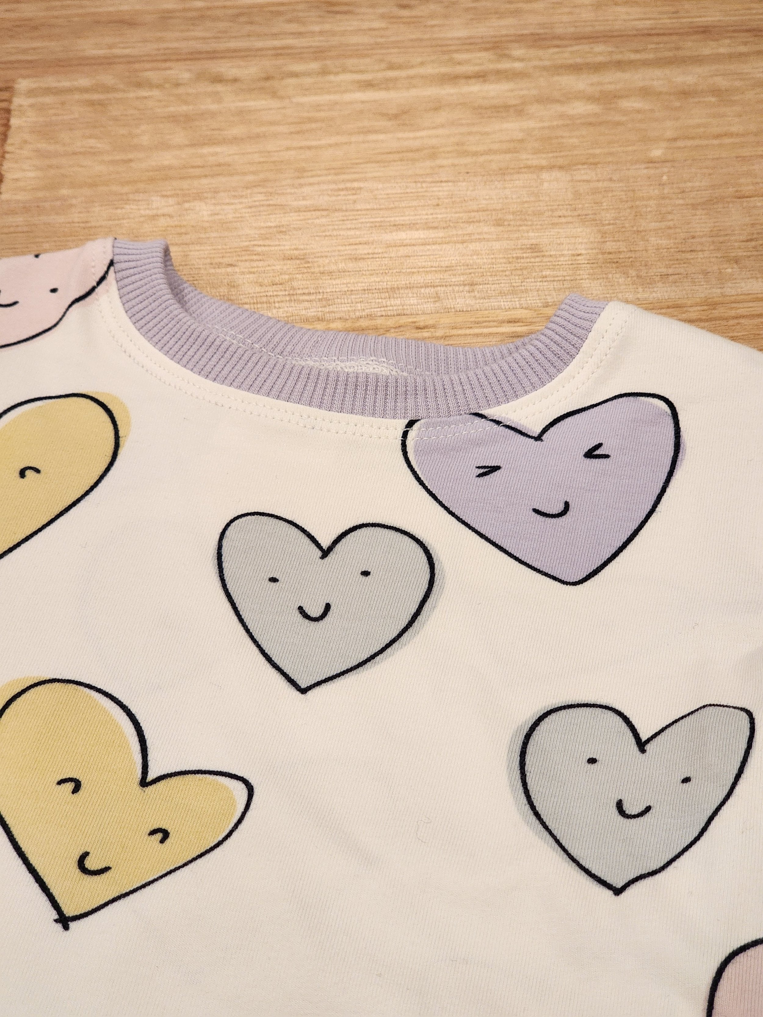 Smiley Hearts Organic Cotton Girls T-Shirt-SQ3262606