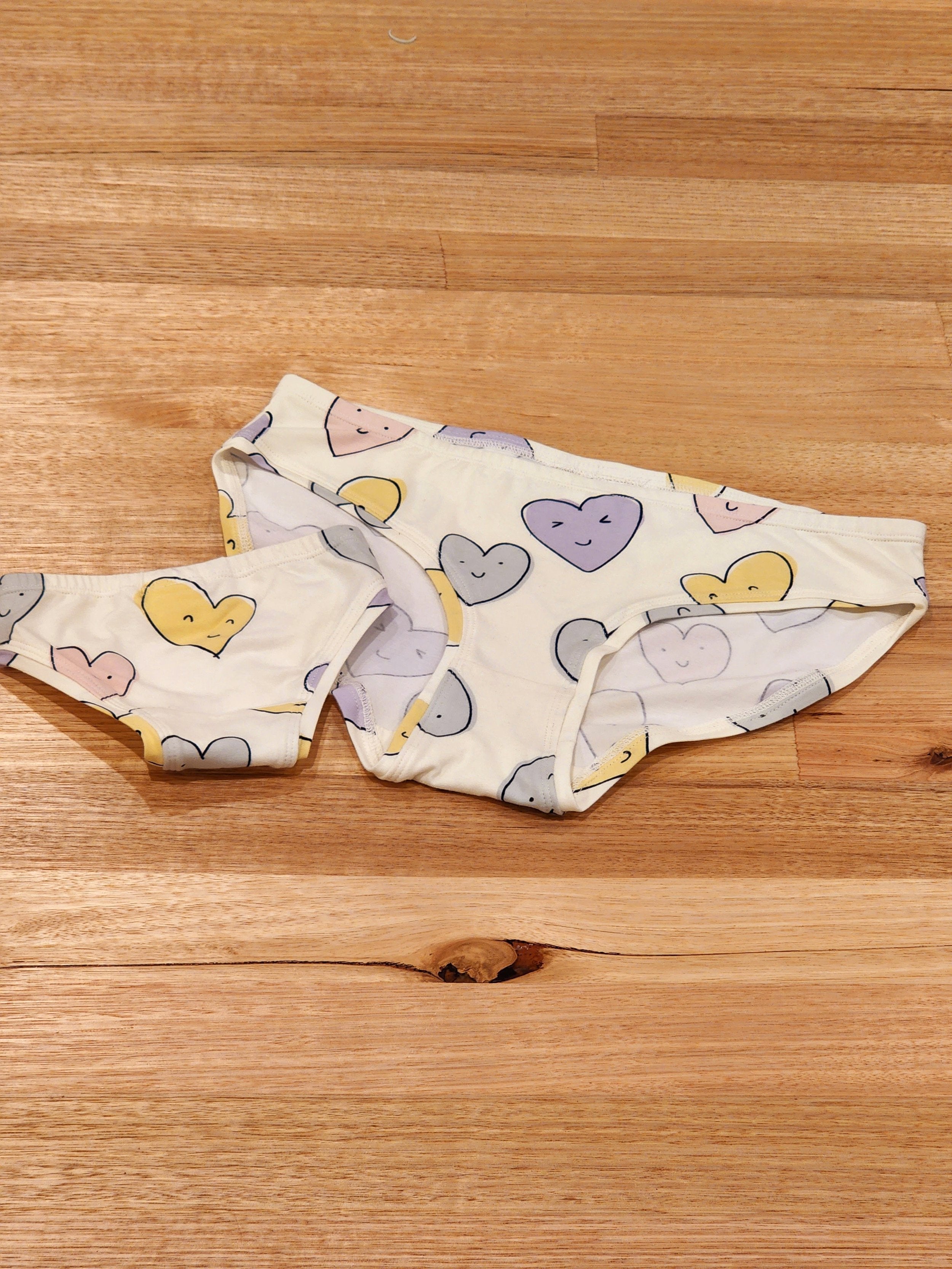 Smiley Love Hearts Organic Cotton Girls Undies-SQ7568123