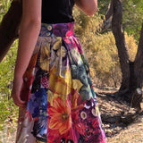 Zero Waste Box Pleat Skirt Big Bloom-SQ4433464