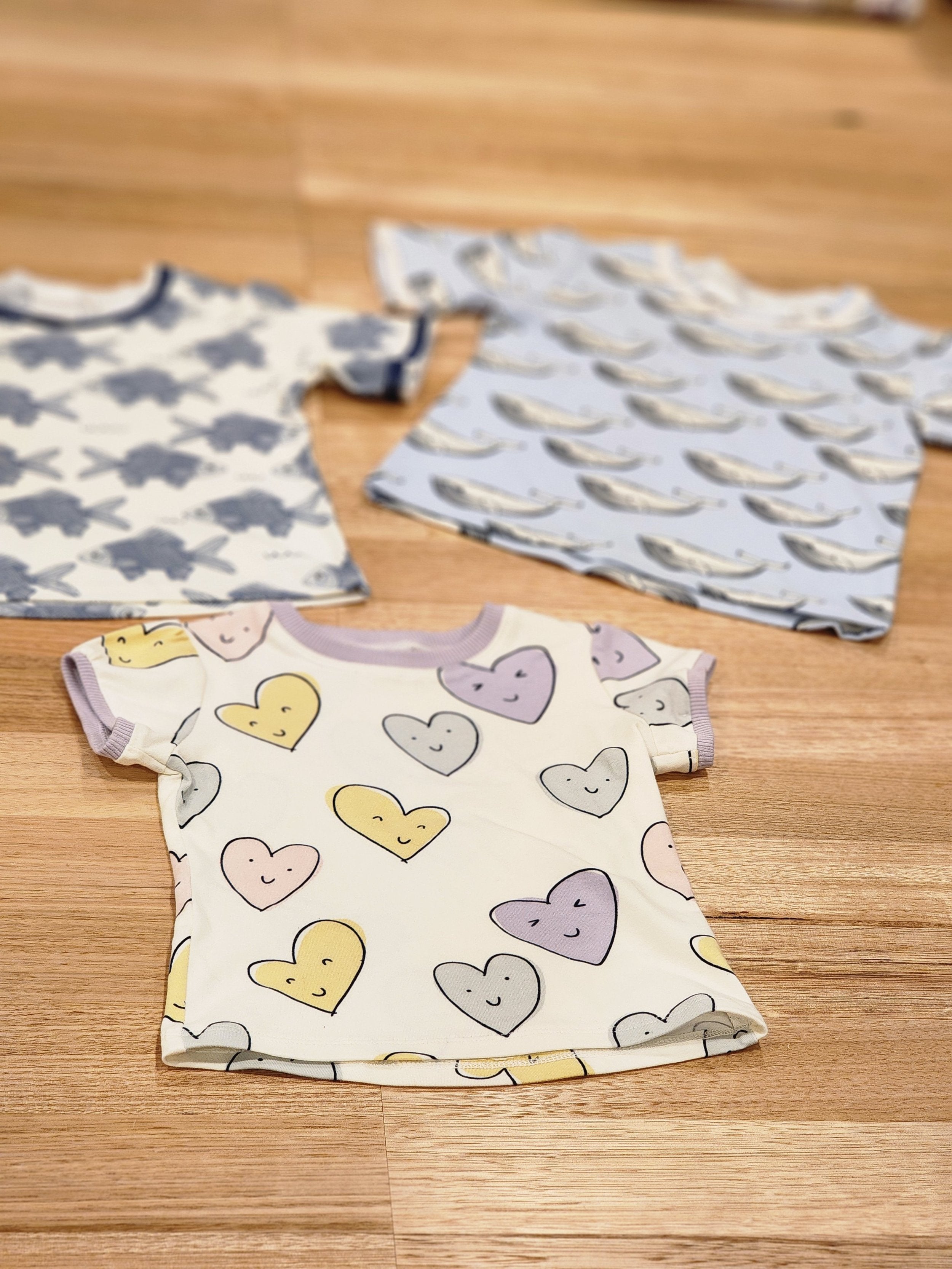 Smiley Hearts Organic Cotton Girls T-Shirt-SQ3262606