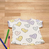 Smiley Hearts Organic Cotton Girls T-Shirt-SQ3262606