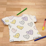 Smiley Hearts Organic Cotton Girls T-Shirt-SQ3262606